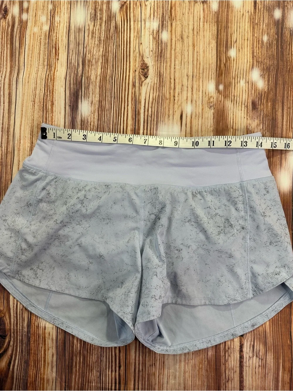 LULULEMON SPEED UP MR MID RISE LINED SHORT Size  6 GRAVEL DUST PASTEL BLUE - Picture 9 of 14